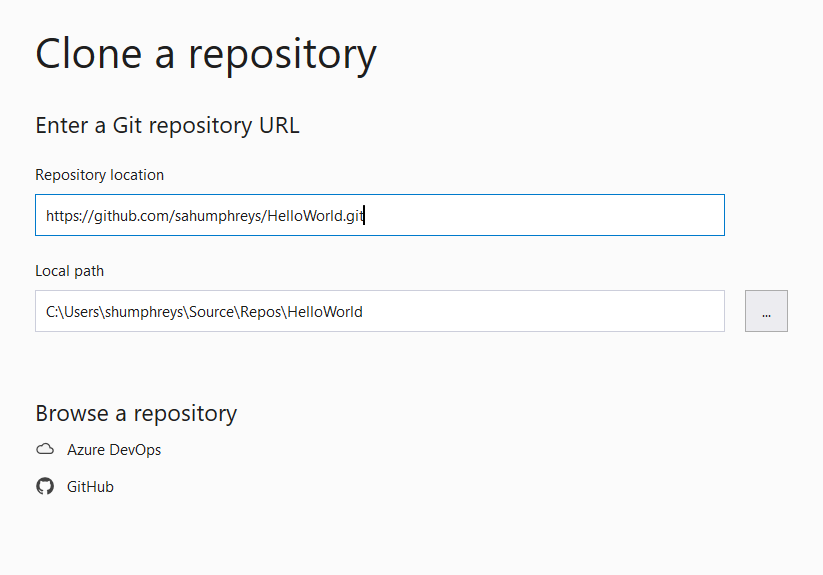 Clone an existing repository