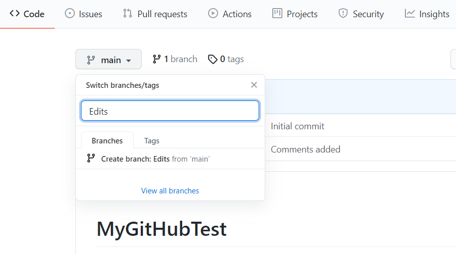 Creating a branch