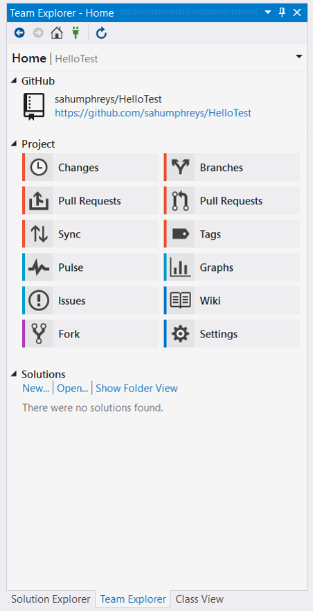 GitHub and Visual Studio