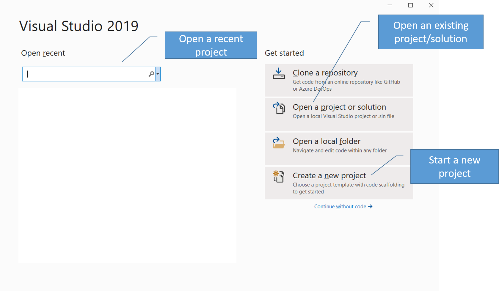 Load a Project in Visual Studio