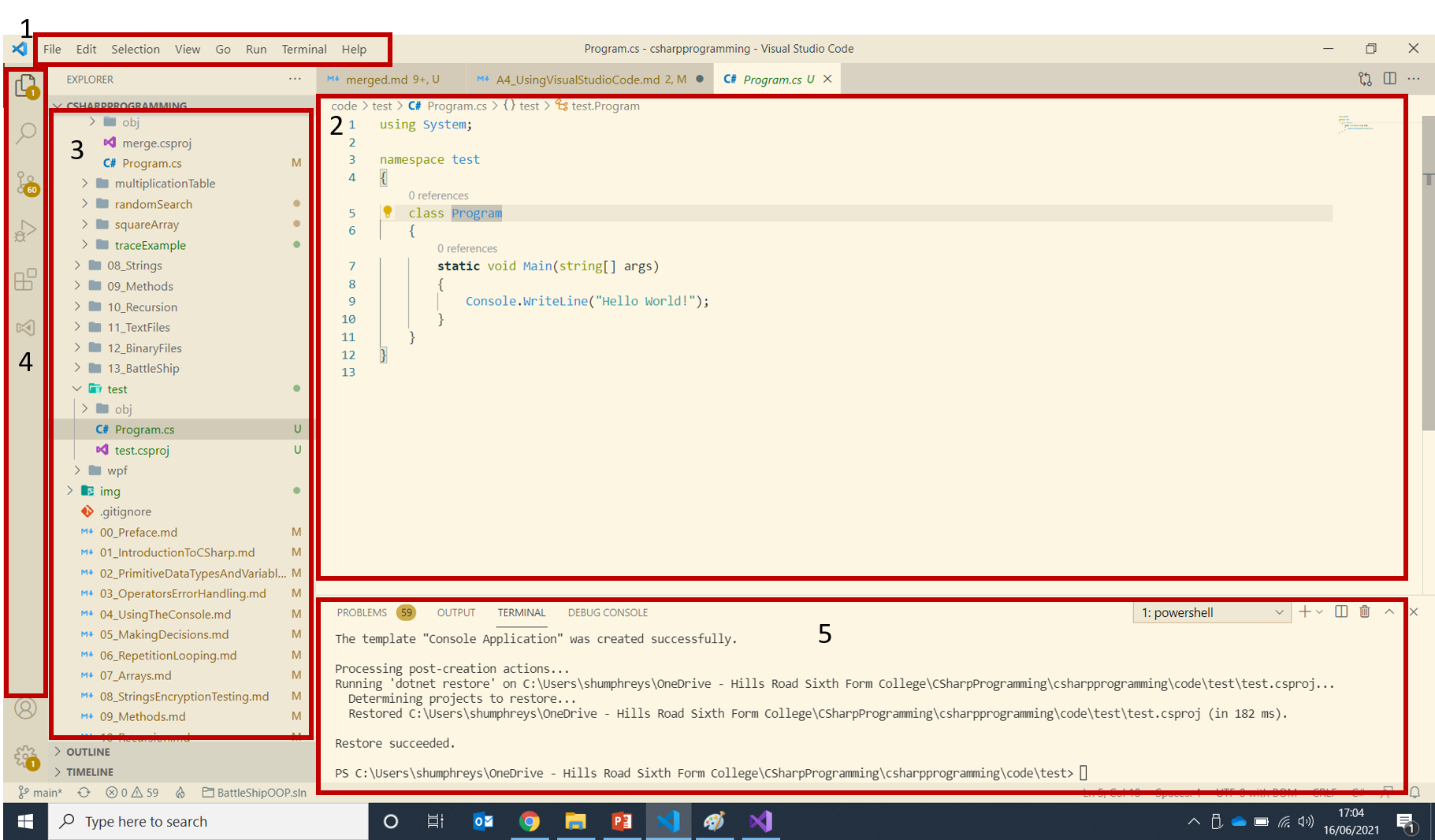VSCode interface