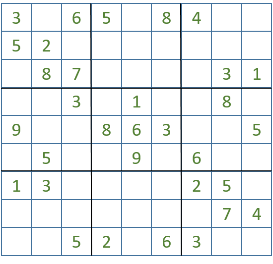 Empty Sudoku puzzle